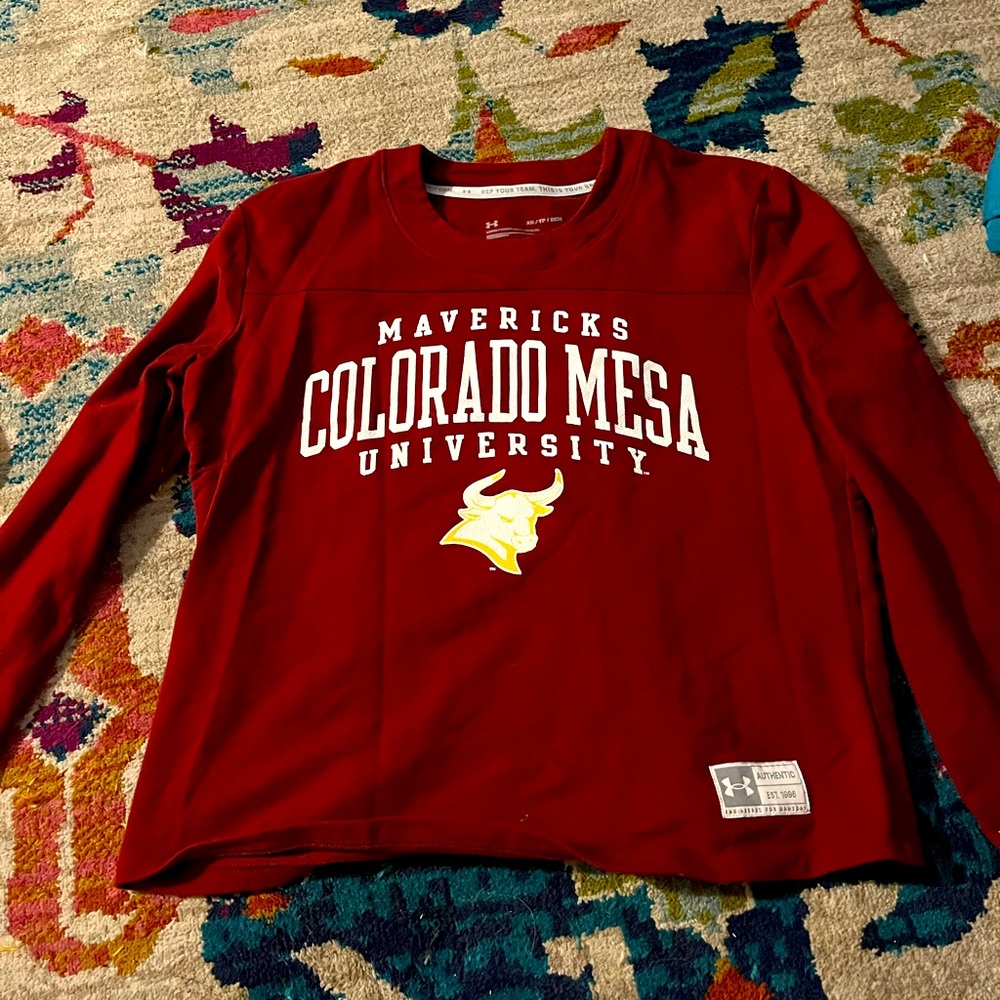 Red long sleeve jersey t shirt